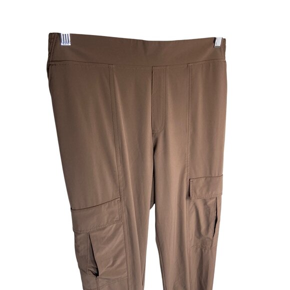 Athleta Chelsea Utility Jogger Pants Brown Zip Pockets Elastic Waist-sz 10 - Picture 6 of 11